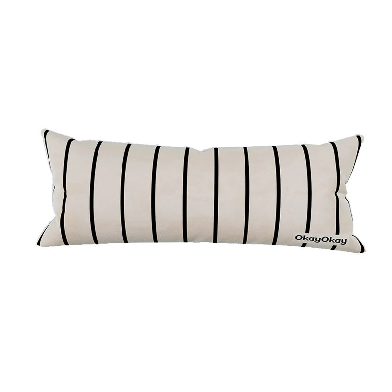 Square Velvet Striped Decorative Throw Pillow with Plush Insert