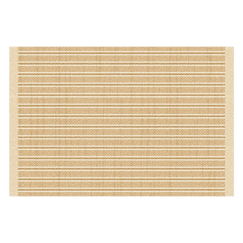 Large Low-Pile Striped Textured Area Rug with Durable Stain-Resistant Weave