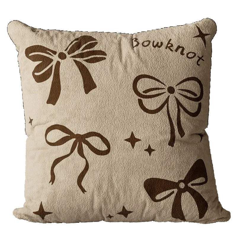 Decorative Plush Square Throw Pillow with Hand-Drawn Floral Maiden Print and Soft Microfiber Cover