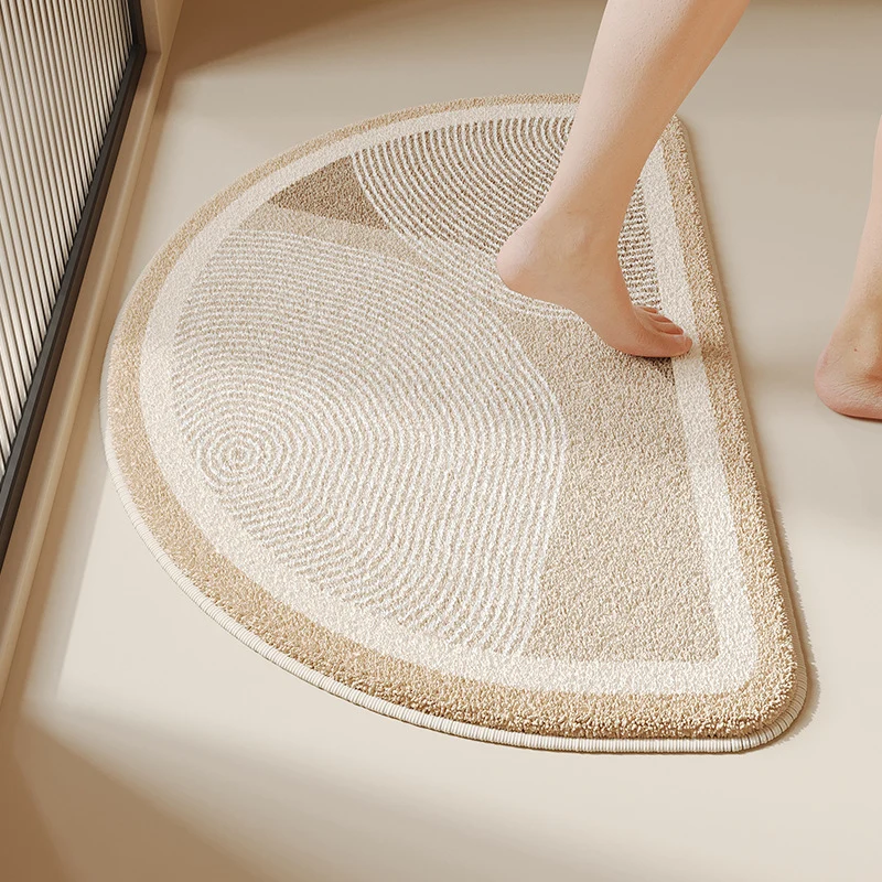 Cloud-Shaped Absorbent Microfiber Bath Mat with Anti-Slip Backing and Textured Concentric Pattern