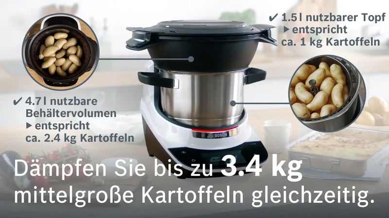 Bosch Cookit Premium Set Weiß – Der Stiftung-Warentest-Testsieger 2026 · Made in Europe