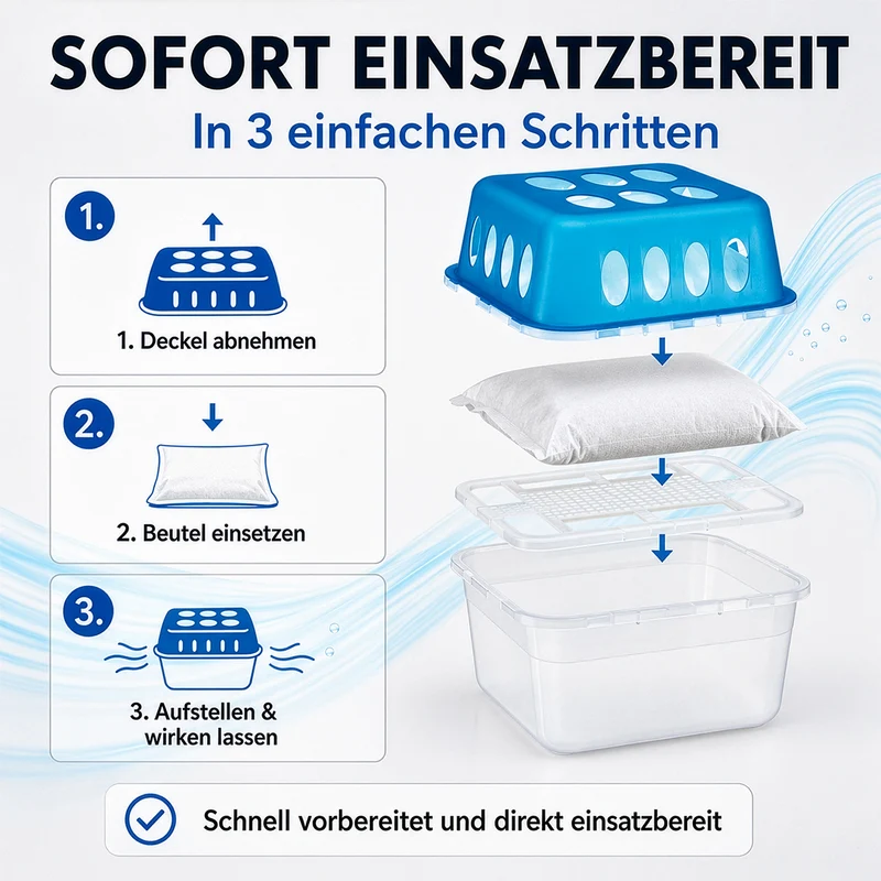Luftentfeuchter-Set, 2 Behälter inkl. 4 Beutel