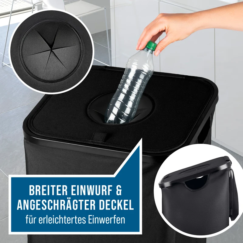 Pfandflaschen-Sammelbehälter inkl. Türhaken - Anthrazit