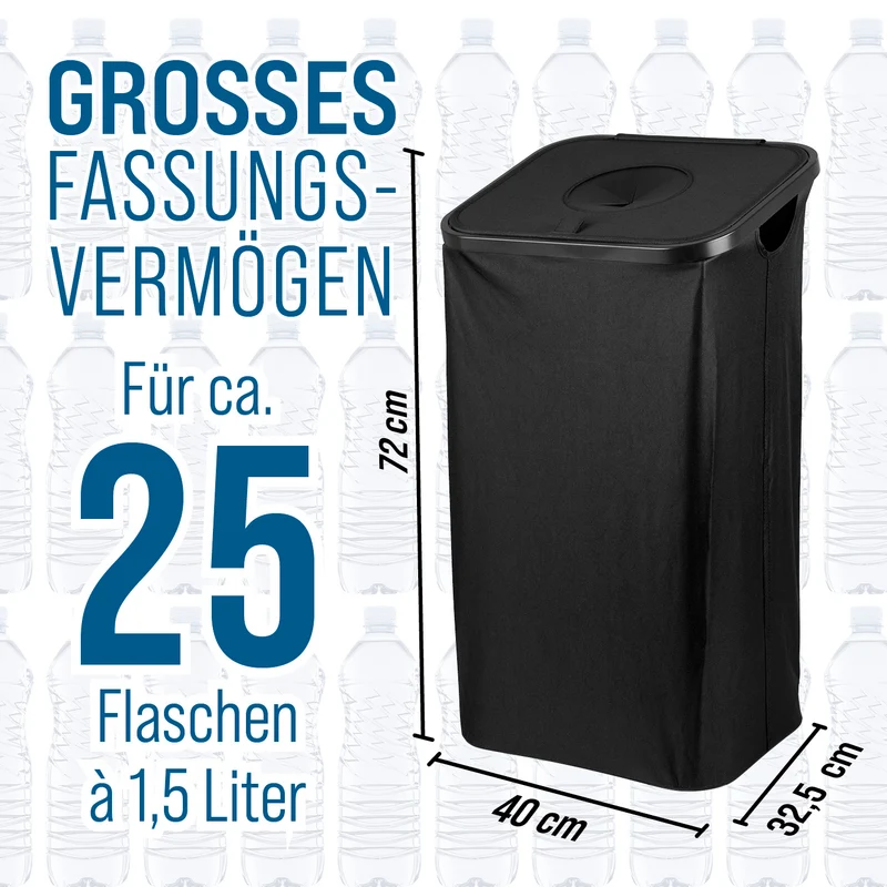 Pfandflaschen-Sammelbehälter inkl. Türhaken - Anthrazit