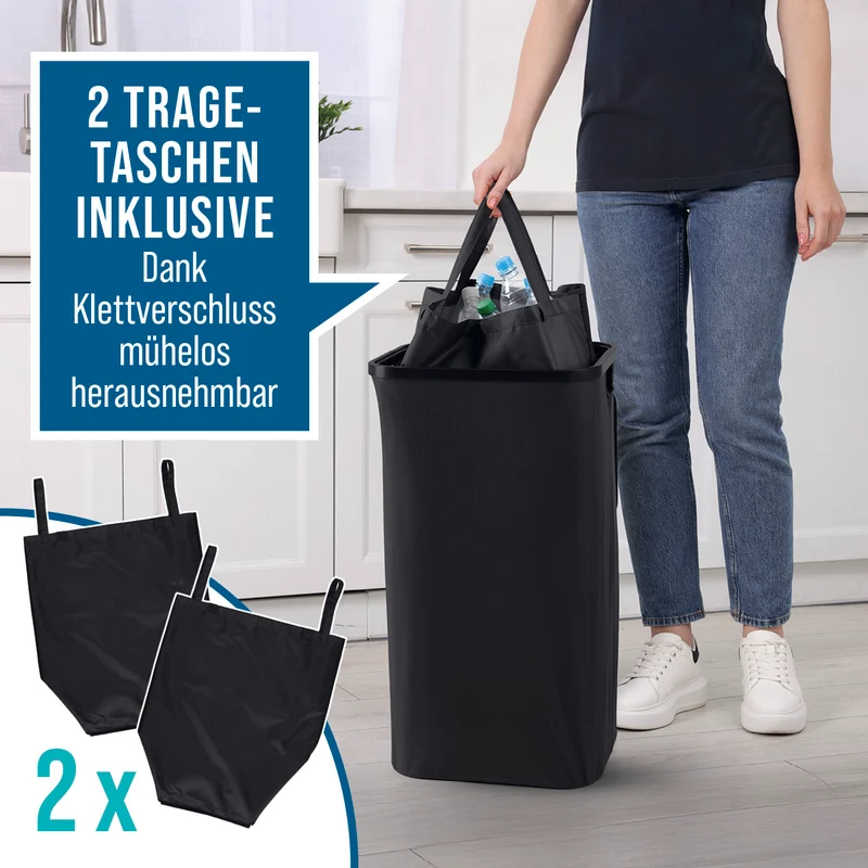 Pfandflaschen-Sammelbehälter inkl. Türhaken - Anthrazit