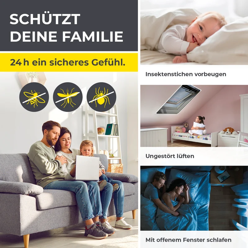Teleskop-Insektenschutzgitter für Dachfenster - 2er-Set