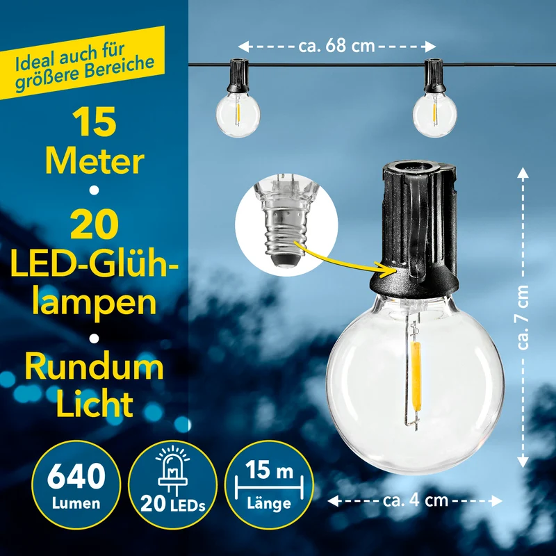 Outdoor-LED-Lichterkette - 15 m