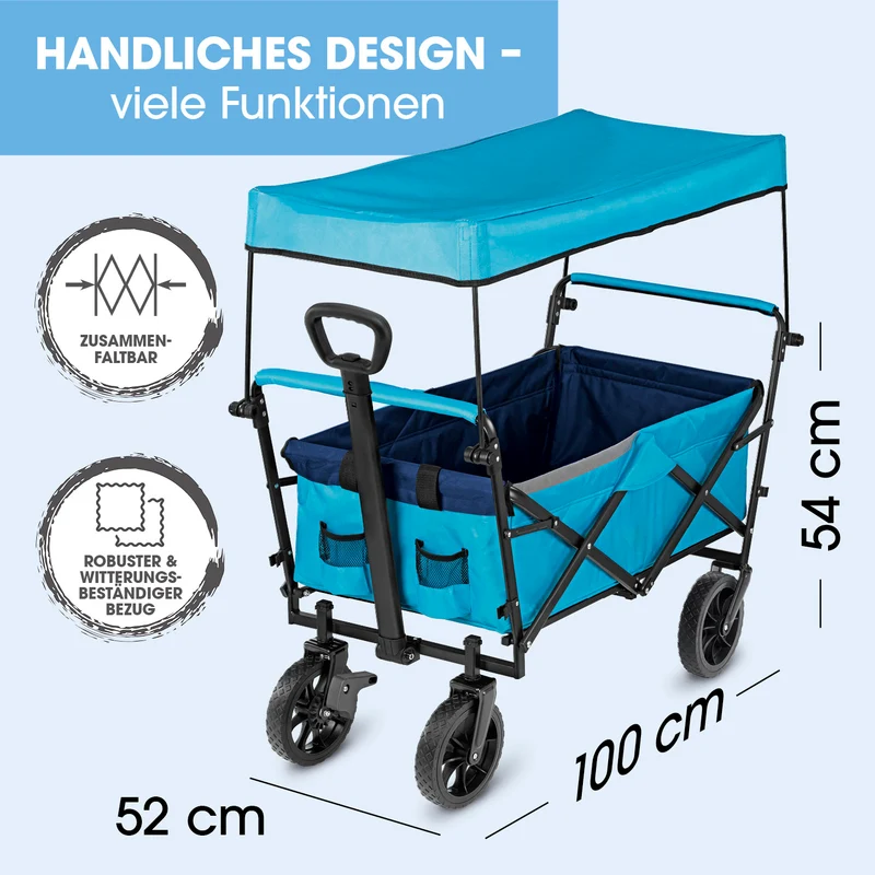 Bollerwagen faltbar - blau