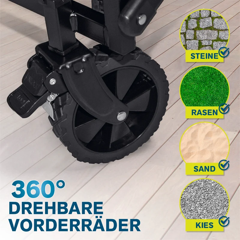 Klapp-Bollerwagen mit Bremsen - max. 80 kg