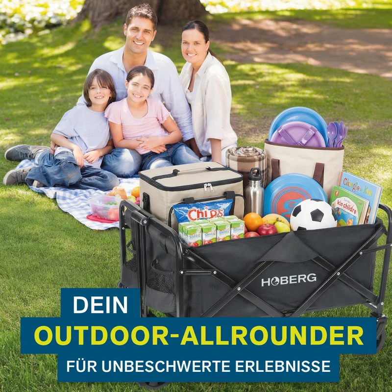 Klapp-Bollerwagen mit Bremsen - max. 80 kg