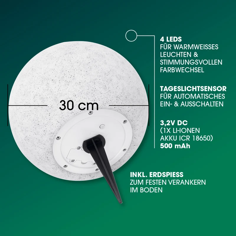 Solar-Dekostein mit Fernbedienung & Farbwechsel