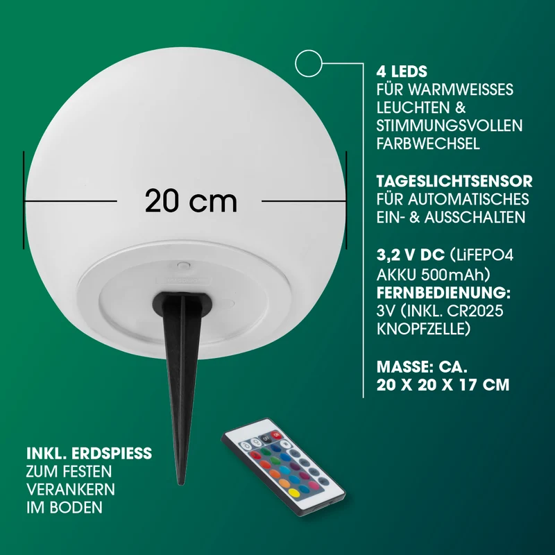 Solarleuchte Kugel - 40 cm