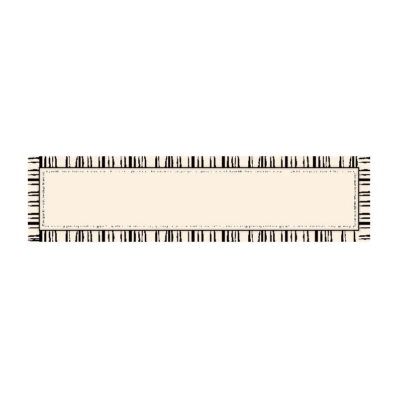 Decorative Stitched-Edge Linen-Blend Table Runner