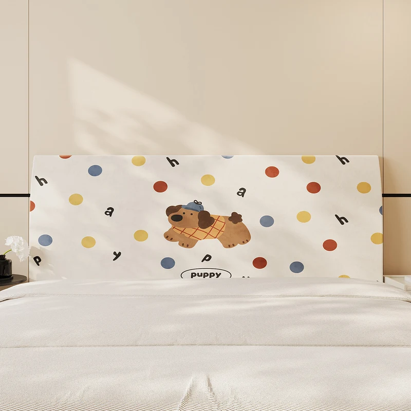 Decorative Padded Headboard Panel Cover with Playful Cartoon Cat Print