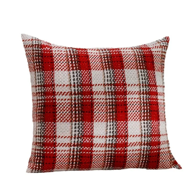 Quadratischer kariert gewebter Kissenbezug im Tweed‑Look für Sofa & Festliche Deko Karnz