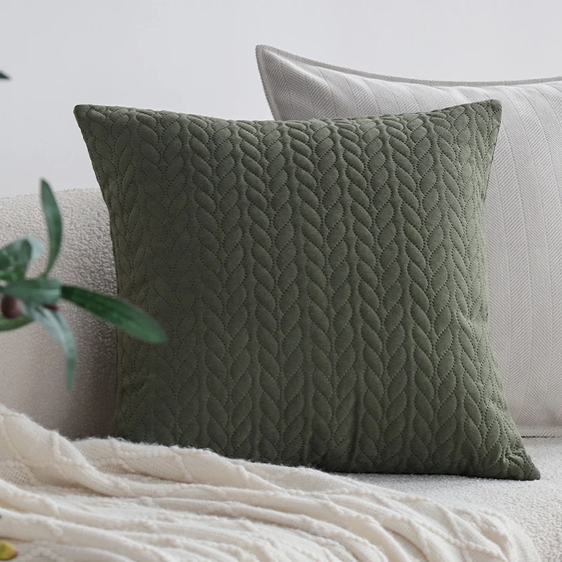Quadratischer gequilteter Zierkissenbezug mit Kabel‑Tufting und softem Mikrofaser‑Finish Karnz