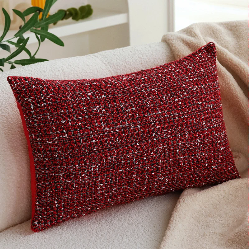 Quadratischer Bouclé-Tweed Kissenbezug mit strukturierter Gewebeoptik und verdecktem Reißverschluss Karnz