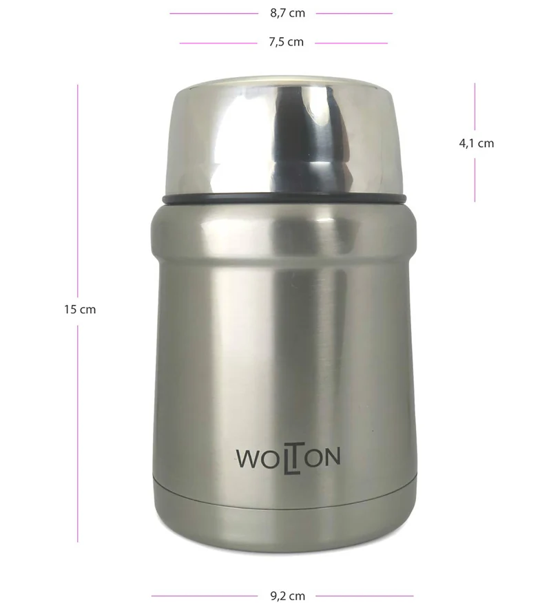 Thermobehälter - 450 ml - Edelstahl - Grau