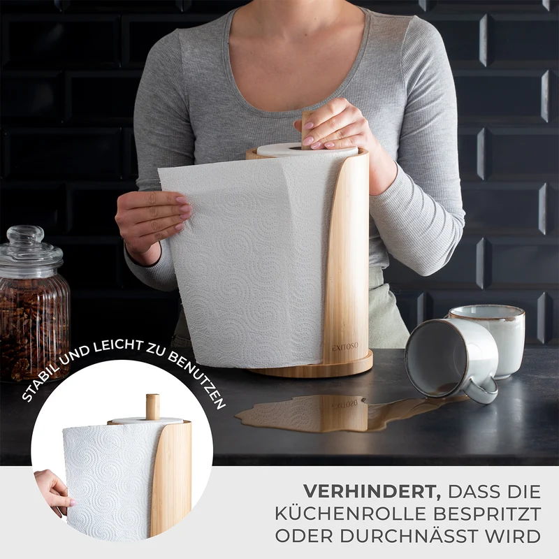 Küchenrollenhalter - Bambus - stehend