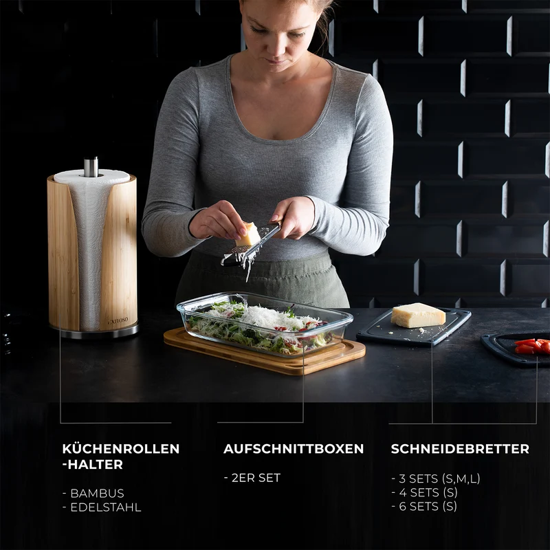 Küchenrollenhalter - Bambus - stehend