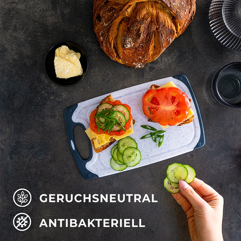Frühstücksbrettchen - 6er-Set - Marmoroptik Weiß