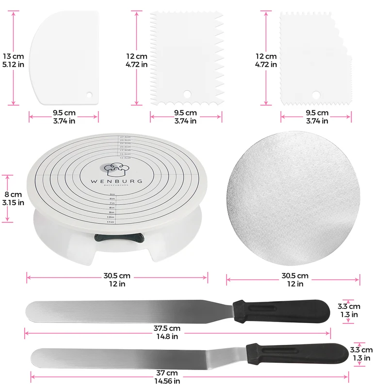 Tortendeko-Set mit drehbarer Tortenplatte