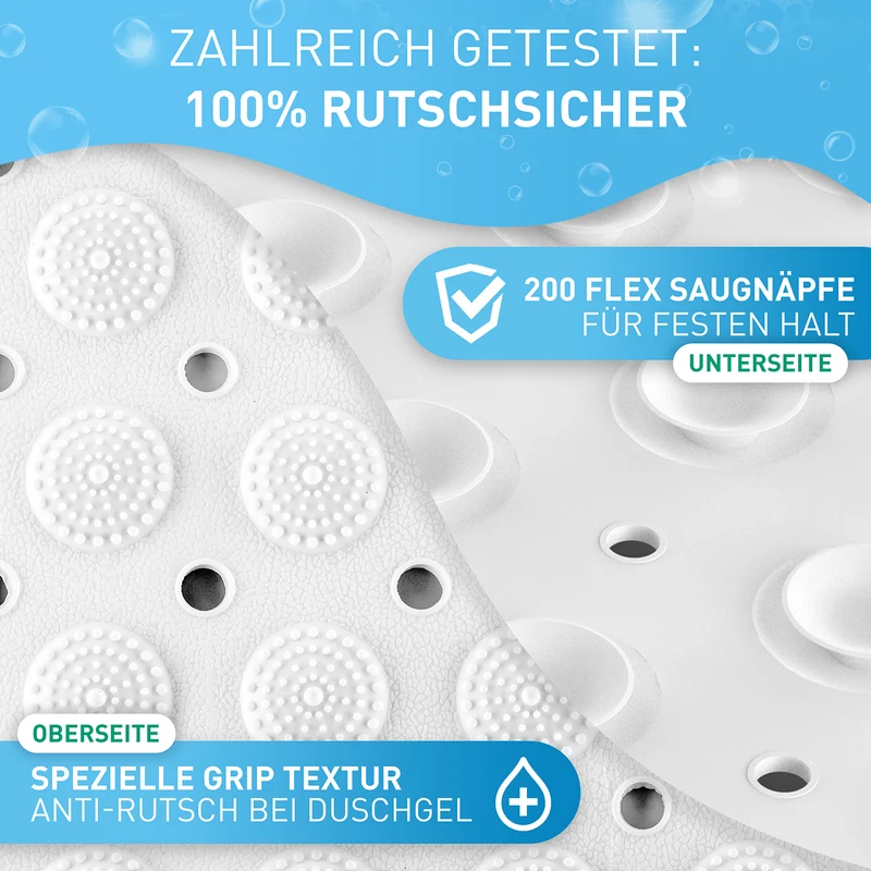Badewannenmatte - Weiß - 100 x 40 cm