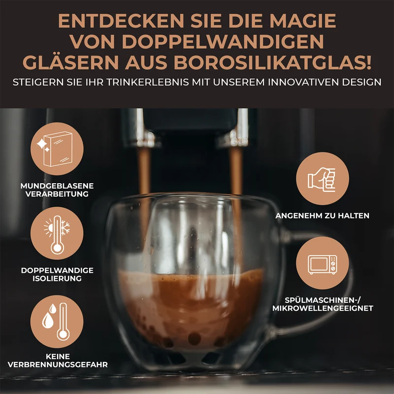 Doppelwandige Gläser - 6er-Set - 80 ml