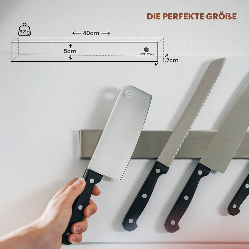 Edelstahl Magnetleiste für Messer - selbstklebend