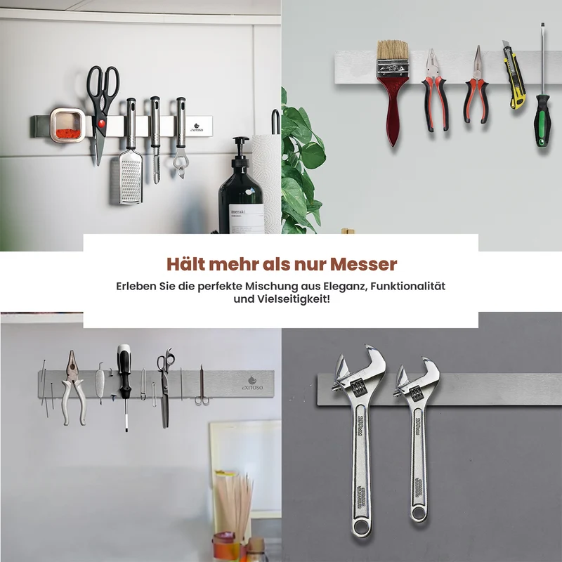 Edelstahl Magnetleiste für Messer - selbstklebend