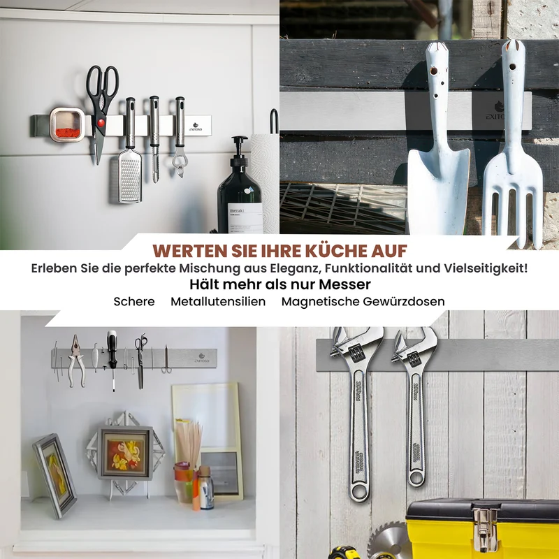 Edelstahl Magnetleiste für Messer - selbstklebend