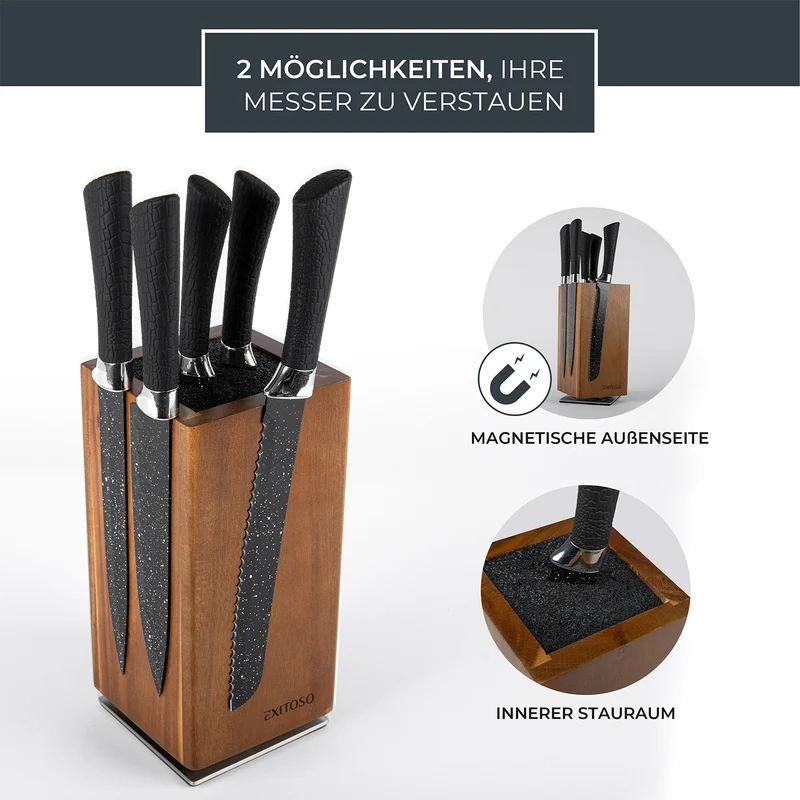360°-Messerblock - Akazie - für max. 20 Messer