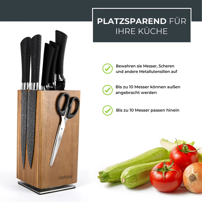 360°-Messerblock - Akazie - für max. 20 Messer