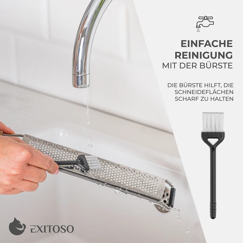 Küchenreibe 2in1 Set - Edelstahl mit Holzgriff