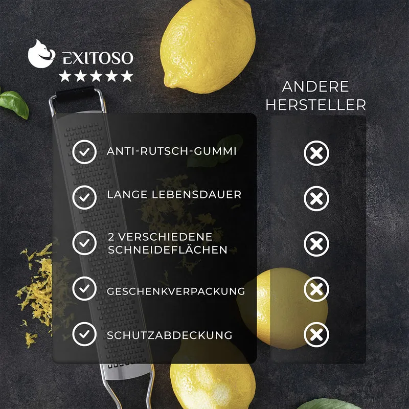 Küchenreibe 2in1 Set - Edelstahl mit Holzgriff