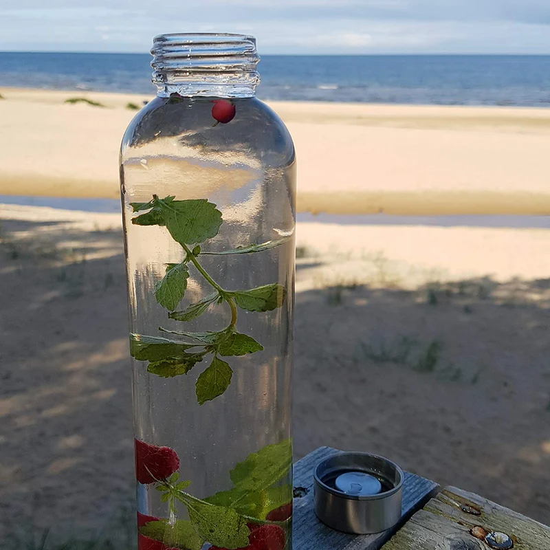 Glasflaschen 500 ml, 6er-Set + Flaschenbürste