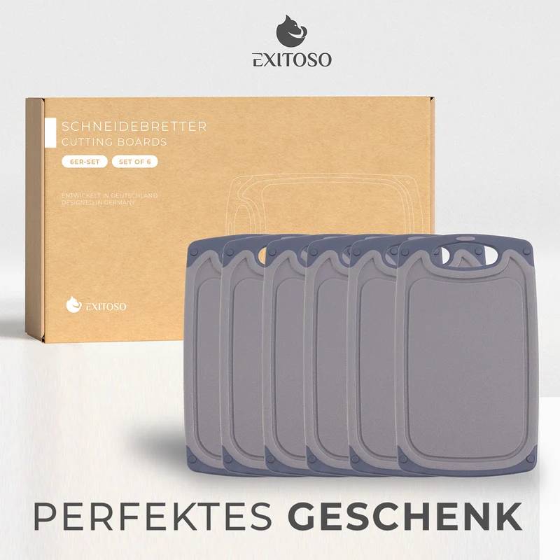 Frühstücksbrettchen - 6er-Set - Grau