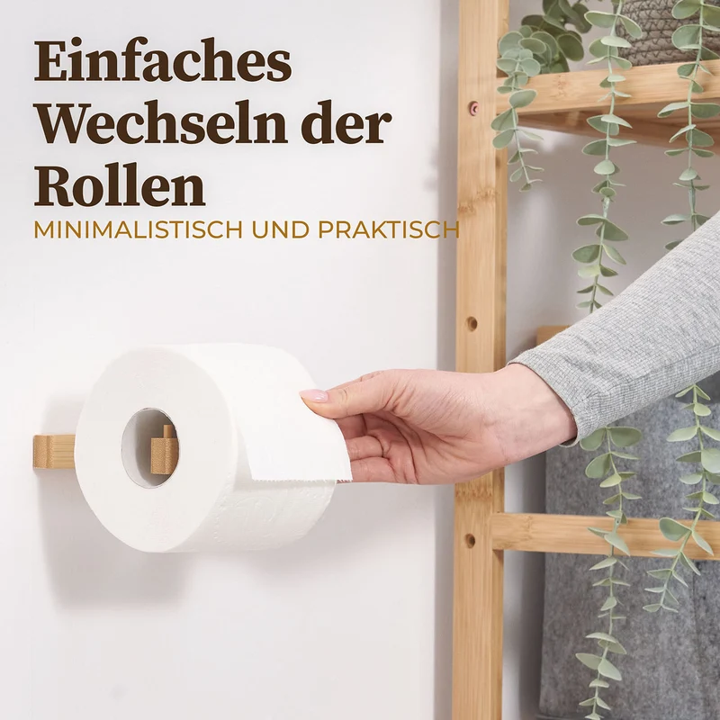 Toilettenpapierhalter ohne Bohren - Bambus