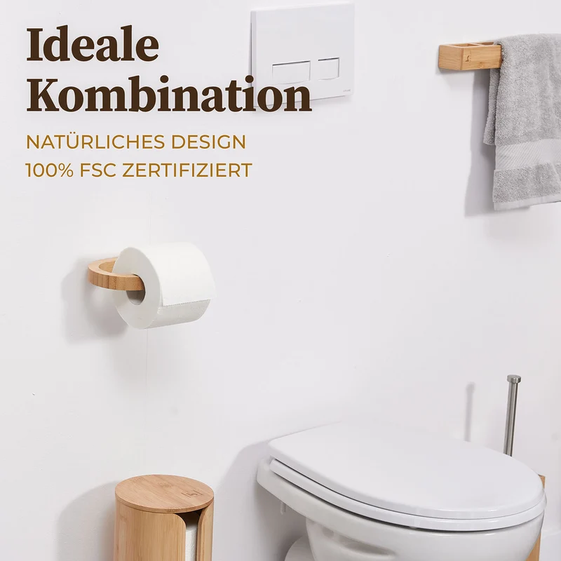 Toilettenpapierhalter ohne Bohren - Bambus