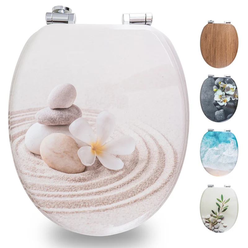 Bedruckter Premium-Toilettendeckel - Beige Bliss