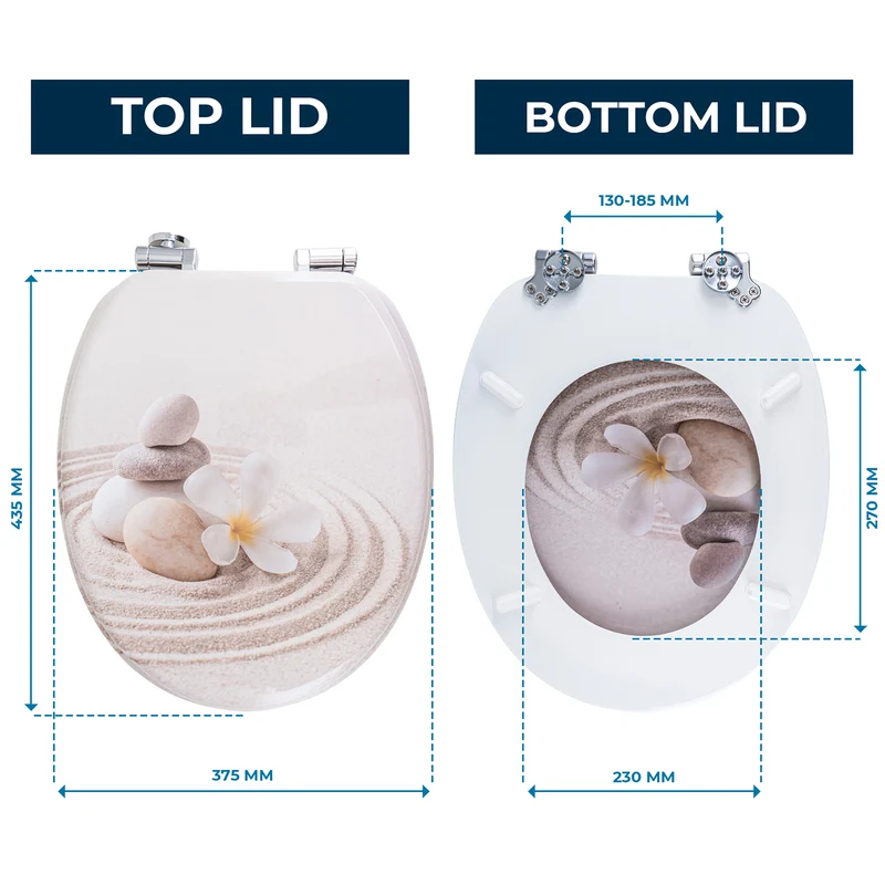 Bedruckter Premium-Toilettendeckel - Beige Bliss