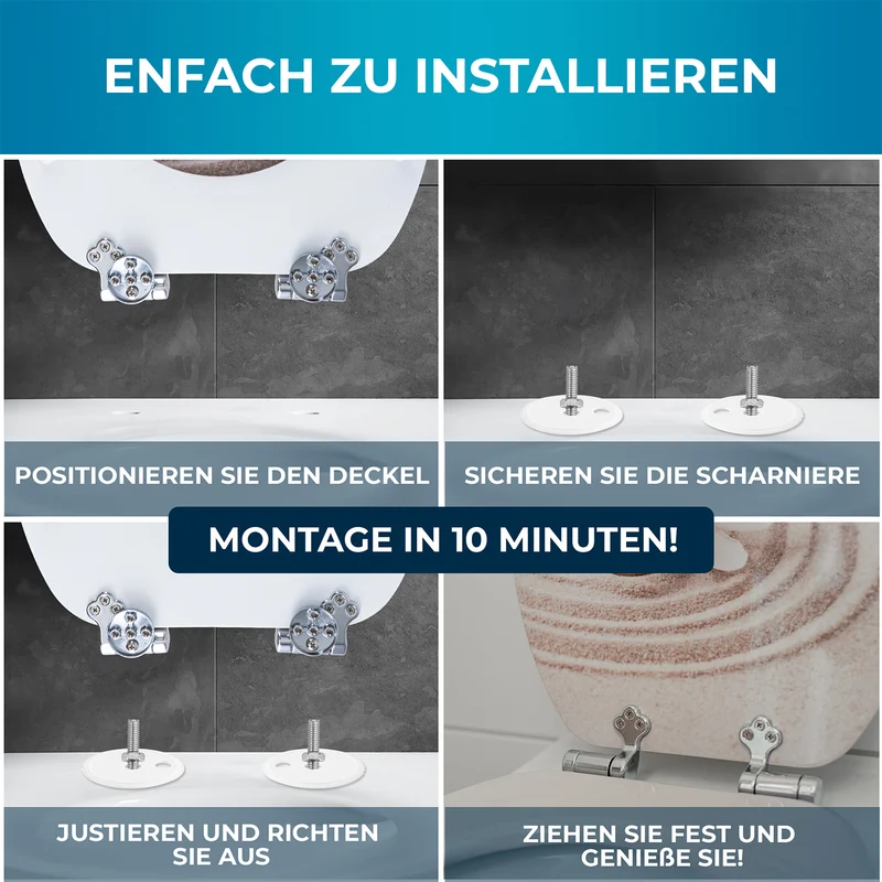 Bedruckter Premium-Toilettendeckel - Beige Bliss