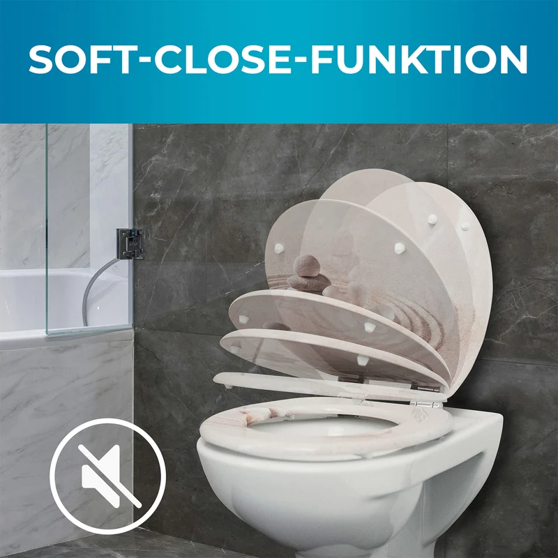 Bedruckter Premium-Toilettendeckel - Beige Bliss