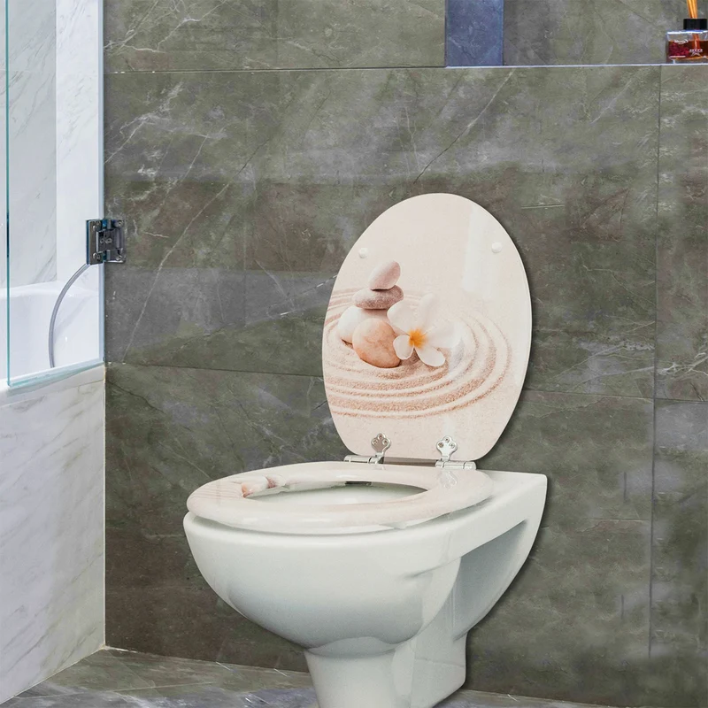 Bedruckter Premium-Toilettendeckel - Beige Bliss