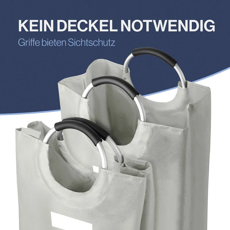 Faltbarer Wäschekorb - Hellgrau - 82 Liter