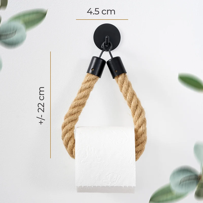 Toilettenpapierhalter ohne Bohren - Mattschwarz