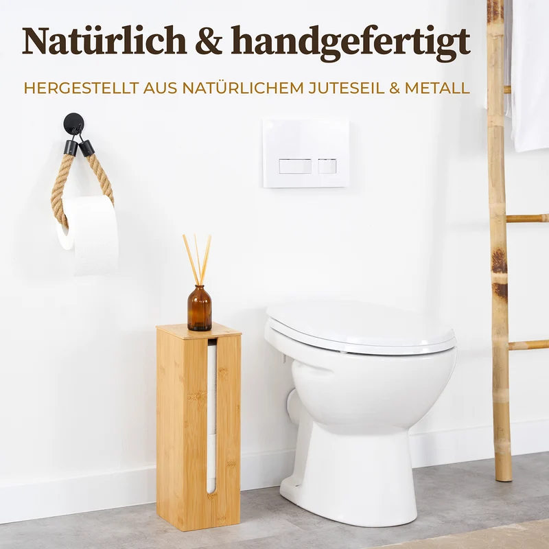 Toilettenpapierhalter ohne Bohren - Mattschwarz