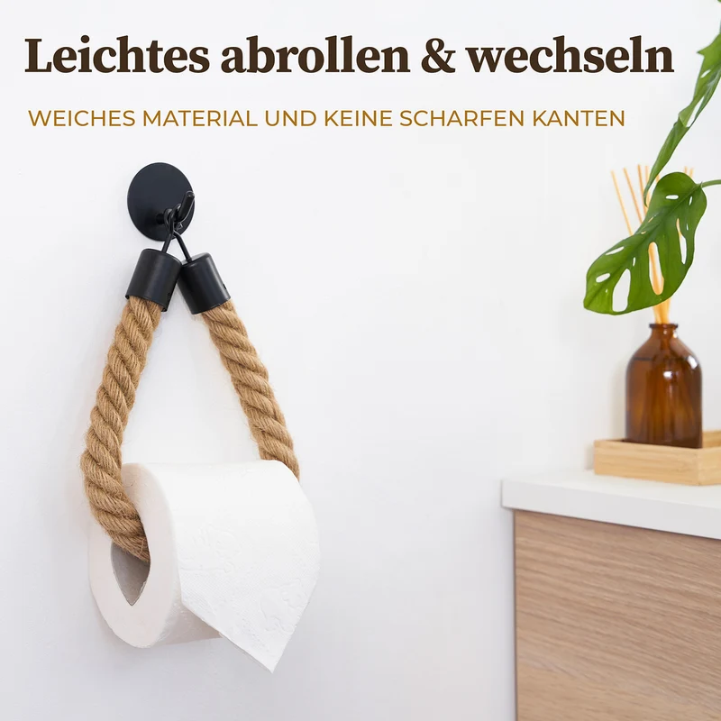 Toilettenpapierhalter ohne Bohren - Mattschwarz