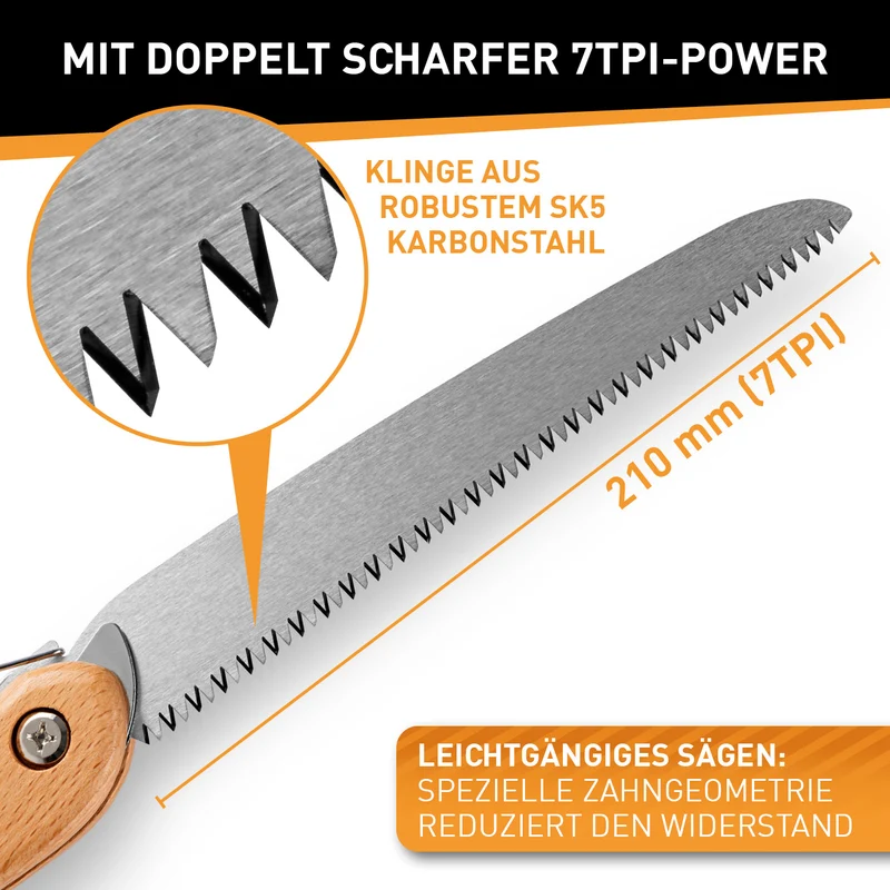 Klappbare Handsäge aus Karbonstahl - 21 cm