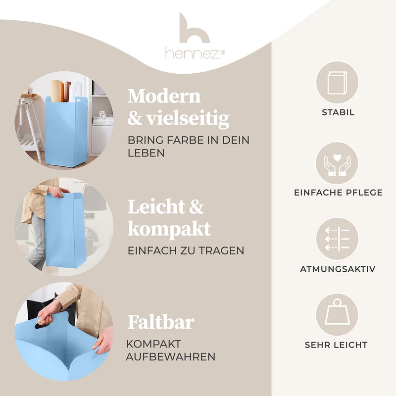 Filz-Aufbewahrungskorb "Katy" 75 l - Blau